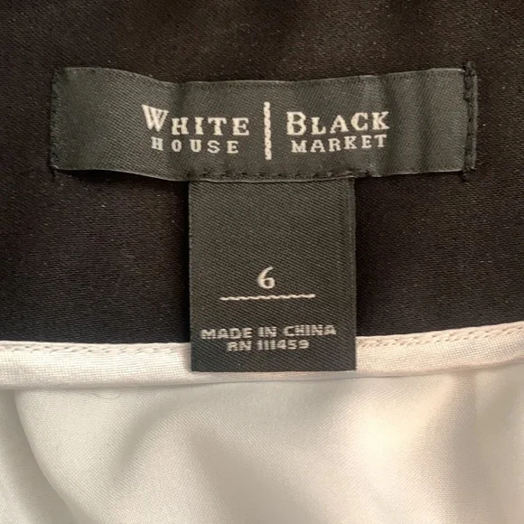 WHBM Black & White Knee Length Skirt - Picture 5 of 6